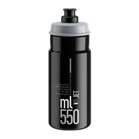 Elite drinking bottle Jet black, grey logo 550ml