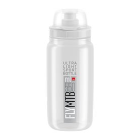 Elite drinking bottle Fly MTB 2020 550ml clear, grey logo