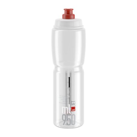 Elite drinking bottle Jet clear, red logo 950ml