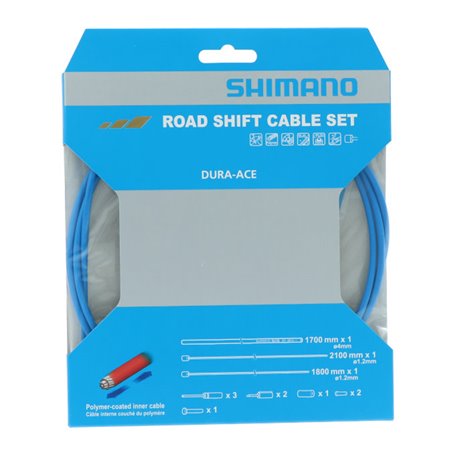 Shimano derailleur cable set Road polymere coated stainless steel 1x1800mm