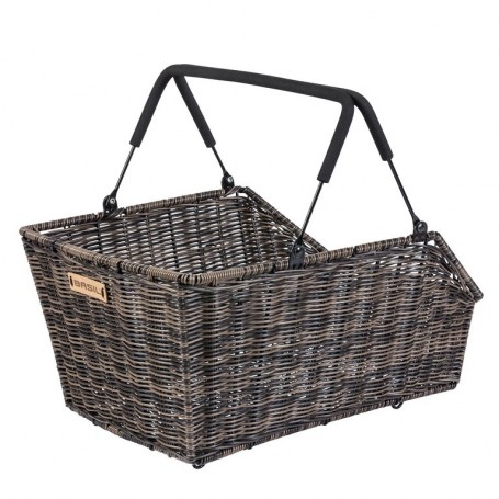 Shopping basket CENTO rattan look MIK nature brown + MIK Adapter plate