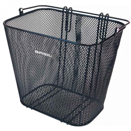 BASIL Side Basket CARDIFF, Carrier fine steel mesh, black