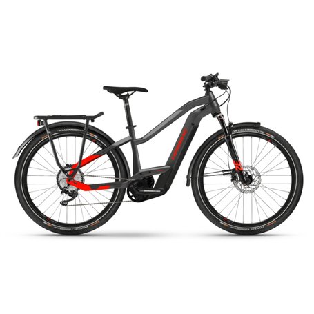 Haibike Trekking 9 i625Wh low standover 2021 anthracite red frame size 44cm