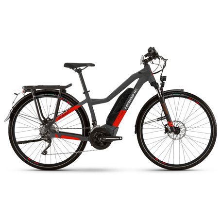 Haibike Trekking S 9 low standover 500Wh 2021 anthracite red frame size 52cm
