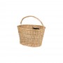 Bicycle wicker basket natural with QR holder for stem shaft brown