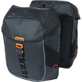 Basil Doppeltasche MILES TARPAULIN DOUBLE BAG 34 Liter schwarz orange