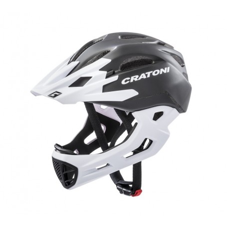 Cratoni Fahrradhelm C-Maniac (Freeride) Gr. L/XL (58-61cm) schwarz/weiß matt
