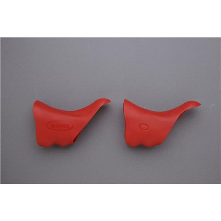 Hüdz Brems-/Schalthebel Griffgummis für Shimano Dura Ace 7800 Medium Soft rot
