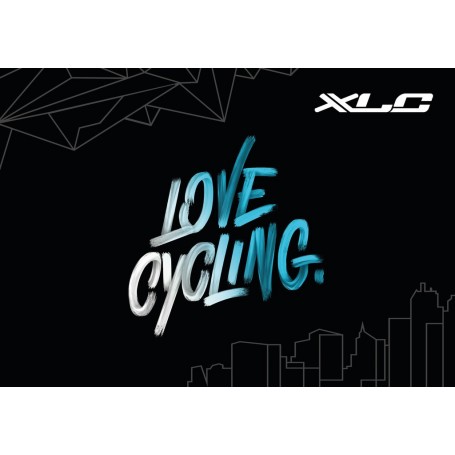 XLC Teppich love cycling 83x120cm, schwarz/weiß/blau