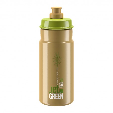 ELITE Trinkflasche JET grün/braun weißes Logo 550 ml