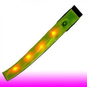 FASI blink line Leucht-Reflexband gelbmit 4 roten Leuchtdioden