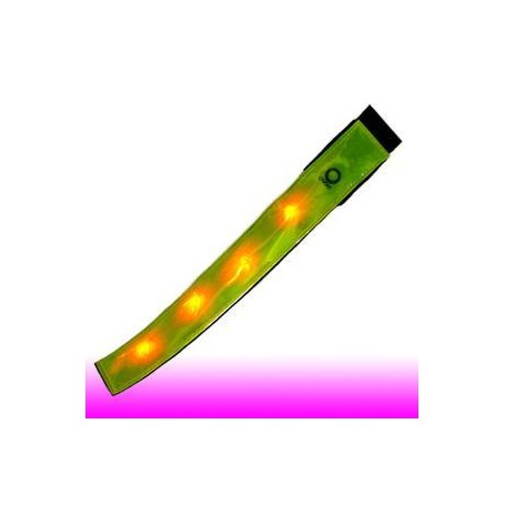 FASI blink line Leucht-Reflexband gelbmit 4 roten Leuchtdioden