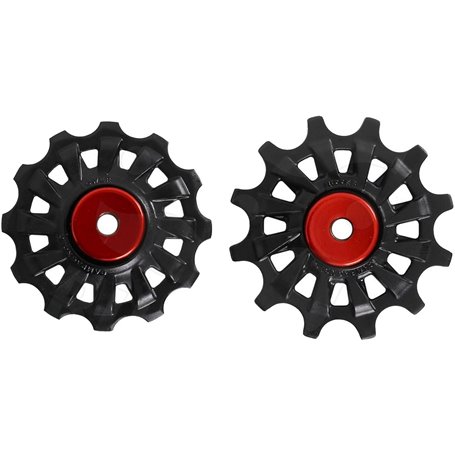 Campagnolo pulleys set Super Record 12-speed black red