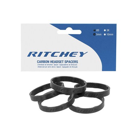 Ritchey spacer ring set WCS Carbon UD 5 mm 1 1/8 inch black 5 pieces