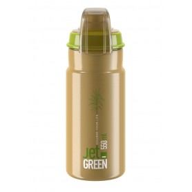 ELITE Trinkflasche JET PLUS grün/braun weißes Logo 550 ml