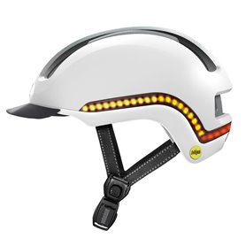 Nutcase Vio Commute MIPS LED Helm Gloss Blanco Größe L/XL (59-62cm)