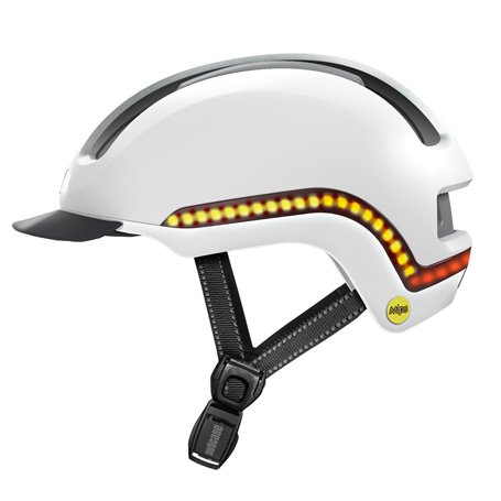 Nutcase Vio Commute MIPS LED Helm Gloss Blanco Größe L/XL (59-62cm)