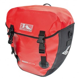 M-Wave Gepäckträgertaschen Alberta mit Rixen & Kaul Clip On groß 2x20 Liter rot