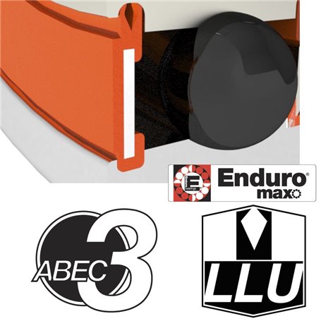 Enduro Bearings 688 LLU ABEC 3 MAX Black Oxide Lager brüniert 8x16x5