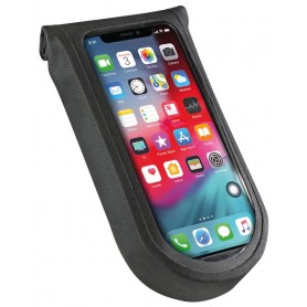 KLICKfix Phone Bag Tour S mit Adapter transparent schwarz mit Drehkupplung