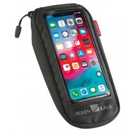 KLICKfix Phone Bag Comfort S mit Adapter transparent schwarz mit Drehkupplung