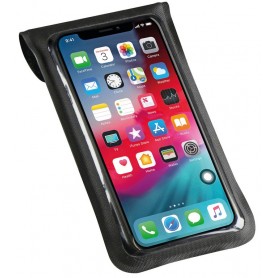 KLICKfix Phone Bag Light S mit Adapter transparent schwarz mit Drehkupplung