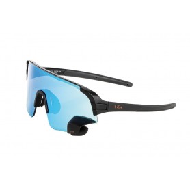Sportbrille TriEye View Sport Revo Gr.S, Rahmen sw, Gläser blau, Kat. 3