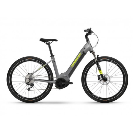 Haibike Trekking 6 Cross Low E-Bike i630Wh 2022 gloss grey neon yellow size 46cm