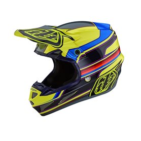 Troy Lee Designs SE4 ECE Composite Helm Speed grau gelb Größe L (58-59cm)