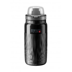 ELITE, Trinkflasche mit Schutzkappe, FLY MTB TEX schwarz, 550 ml 