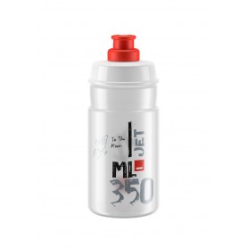 ELITE, Trinkflasche, JET transparent, rotes Logo, 350ml, Durchmesser 66mm