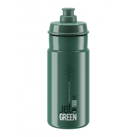 ELITE, Trinkflasche, JET GREEN dunkelgrün, weisses Logo, 550ml (Biokunststoff)