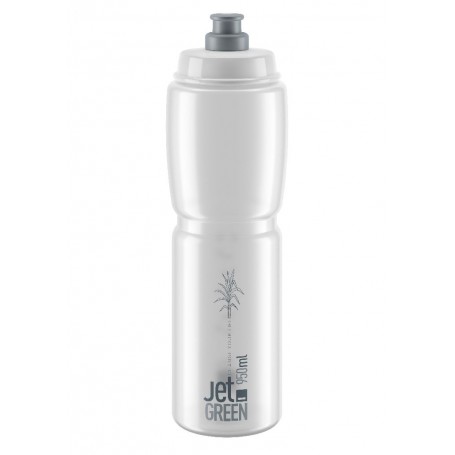 ELITE, Trinkflasche, JET GREEN transparent, graues Logo, 950ml (Biokunststoff)