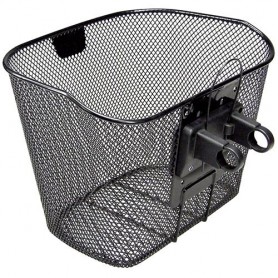 Rixen & Kaul Front basket, Fixed basket fine steel mesh, black