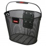 Rixen & Kaul Frt-Basket Oval Plus KLICKfix fine steel mesh, black