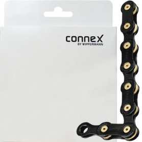 Chain11 spd. Connex 11sB black, Pins gold 118 links
