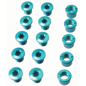 Procraft Chainring screws Alu coloured 3-speed blue