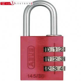 Abus Combination Lock 145/30 red, Number Combination