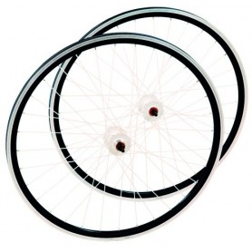 Single Speed Wheel Set - Fixed and Free 700C - 36-holes - black - white