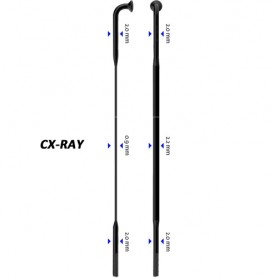 Sapim Spoke CX Ray 90° black 250mm Ø 2,0x (2,3 x 0,9) x 2,0 20 PCS.