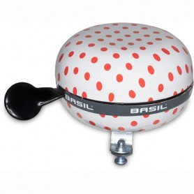 Basil Big Bell Polkadot Fahrrad-Glocke white red dots