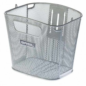 BASIL Front-Basket Bold Front fixmounted, silber
