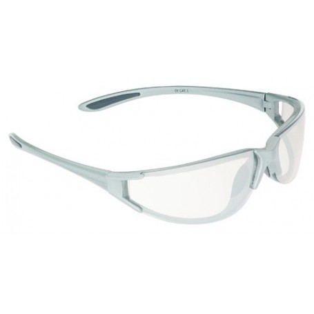 Sonnenbrille Nancy grau glänzend Glas klar verspiegelt mit 2 Ersatzgläsern