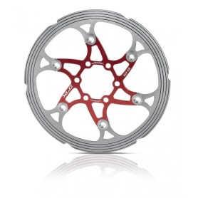 XLC Brake disc BR-X59 Ø 203mm red silver with CNC friction ring
