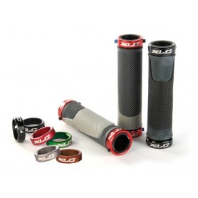 XLC grips Ringo GR-S05 130mm grey anthracite clamp rings red
