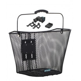 Around Front wheel basket Basic 32x23x26 cm with Handlebar mount close meshed black
