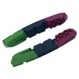 Brake blocks Cartridge for Alu rims Allwetter 0° 72mm green black purple