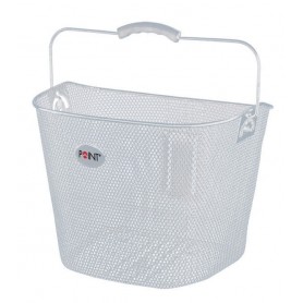 Front basket, removable, 34 x 25 x 27 cm, silver