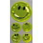 Reflective sticker set Smily self-adhesive yellow, 1 x Ø 5cm, 4 x Ø 2,5cm