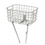 Basil Front wheel basket Robin with struts 30x46x23 cm wide-meshed silver